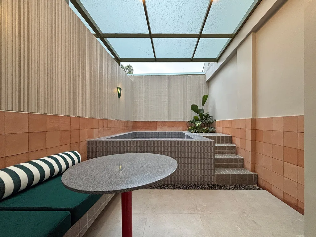 Outdoor space and private pool area of the Waltz Room