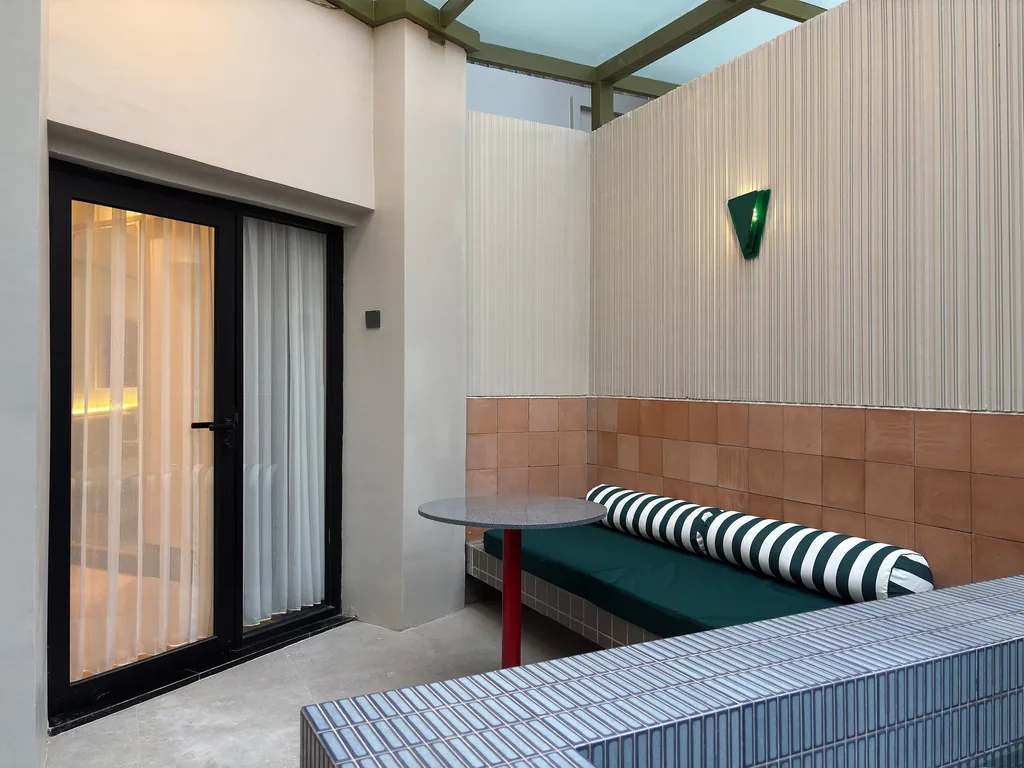 Outdoor space and private pool area of the Waltz Room